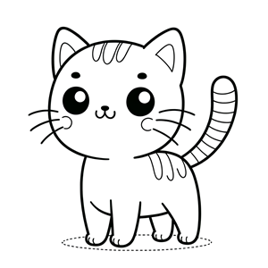 Preview of Free Printable Page of a Cat